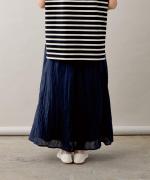 crinkled cotton silk スカート