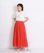 crinkled cotton silk スカート