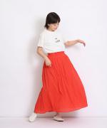 crinkled cotton silk スカート