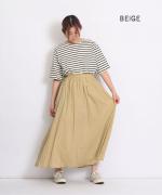 crinkled cotton silk スカート