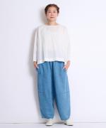 【ラストワン！】ドビー&ローン製品染め　ワイドブラウス