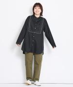 コットンローンpicot&stitch チュニックブラウス
