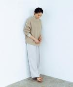 WOOLライクツイル センタープレスワイドパンツ