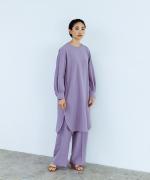 WOOLライクツイル センタープレスワイドパンツ