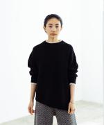 バルキーヤーンXモヘヤ 端レースプルオーバー