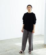 バルキーヤーンXモヘヤ 端レースプルオーバー
