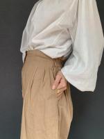 high waist ankle botton pants