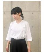 60/2・超長綿クルコン天竺6分丈カットソー