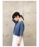 60/2・超長綿クルコン天竺 5分丈カットソー