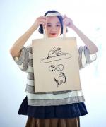ライトキャンバス　おじさん柄トートバッグ