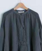リネンキャンバス×リネンワッフルブラウス
