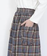 リネンチェック　スカート