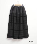 【PICK UP！秋SALE】リネンモールボーダースカート