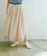 コットンプラネ刺繍スカート