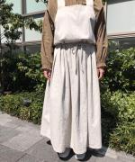 三つ綾スノーデニムエプロンワンピース