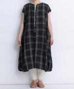 リネンマドラスチェック　2wayワンピース