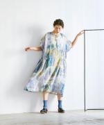 リネングラフィティプリント　ワンピース