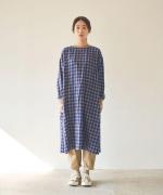 ウールコットンチェック　２wayワンピース