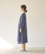 ウールコットンチェック　２wayワンピース