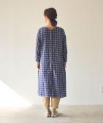 ウールコットンチェック　２wayワンピース