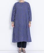 ウールコットンチェック　２wayワンピース