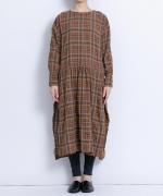 ウールレーヨンチェック　ワンピース