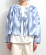 リネンキャンバスブラウス（ストライプ）