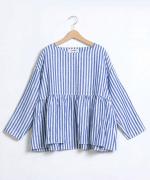 リネンキャンバス　プルオーバー(ストライプ)