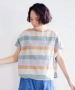 ワイドマルチボーダージャガード　プルオーバー