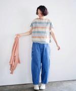 ワイドマルチボーダージャガード　プルオーバー