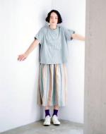 ワイドマルチボーダージャガード　スカート