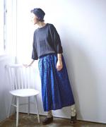 【ラストワン！】リネンコットンギンガムチェック　スカート