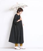 リネンキャンバス　カフタンワンピース
