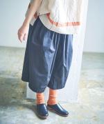 高密度ツイル硫化染め　ワイド8分丈パンツ
