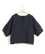 メッシュ×ボイル刺繍　２ｗａｙプルオーバー