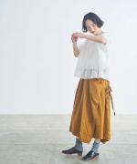 コットンボイルリーフ刺繍　レイヤードプルオーバー