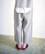 リネンコットン杢平織　ワイドパンツ