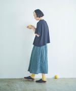 【ラストワン！】リネンコットンギンガム　マルチｗａｙスカート