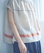 リネンビッグウィンドウペンチェック　プルオーバー
