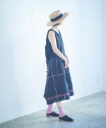 リネンビッグウィンドウペンチェック　ノースリ２ｗａｙワンピース
