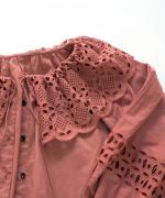 コットンスカラップ刺繍起毛　2WAYブラウス