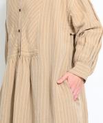 【PICK UP ITEM！】リネンレーヨンストライプ　シャツワンピース