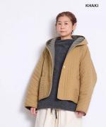 コットンキャンブリック起毛キルト　フードジャケット