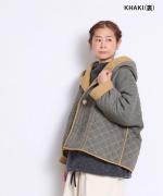 コットンキャンブリック起毛キルト　フードジャケット