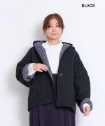 コットンキャンブリック起毛キルト　フードジャケット