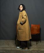 コットンキャンブリック起毛キルト　ロングコート