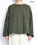 オーガニックコットンスラブサージ　ノーカラージャケット