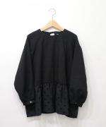 ふわふわドットフロッキー　ロングプルオーバー
