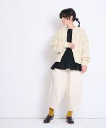 ふわふわドットフロッキー　ロングプルオーバー