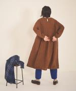 【ラストワン！】リネントップストライプ刺繍　ワンピース